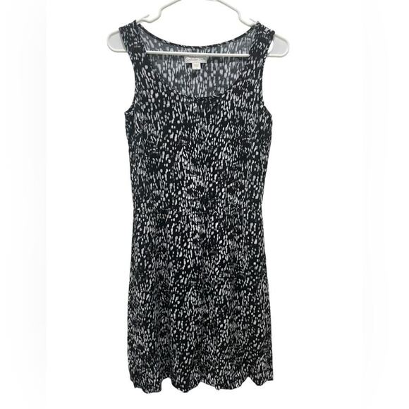 Coldwater Creek Black and‎ White Elastic Waist Sleeveless Mini Dress- Size 4 - Picture 1 of 7